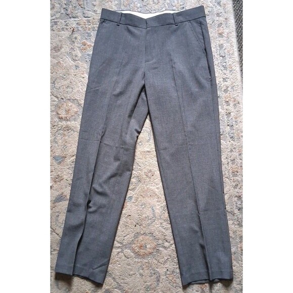 Womens Chaps Sz 14 Huskey Pants Khaki Gray Dress Pants Plain Front Formal Work - Picture 1 of 9